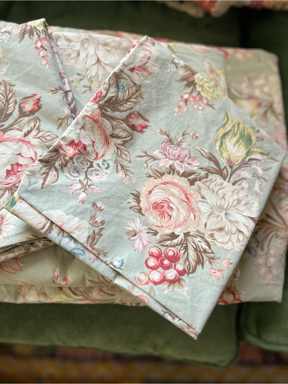 Ralph Lauren Blue Label Charlotte Queen Sheet Set Flat Fitted 2 Pillowcases USA - Picture 3 of 13